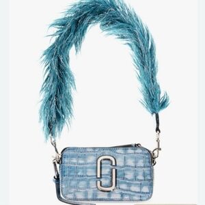 Marc Jacobs Blue Croc-Embossed Crossbody- Blue NWT